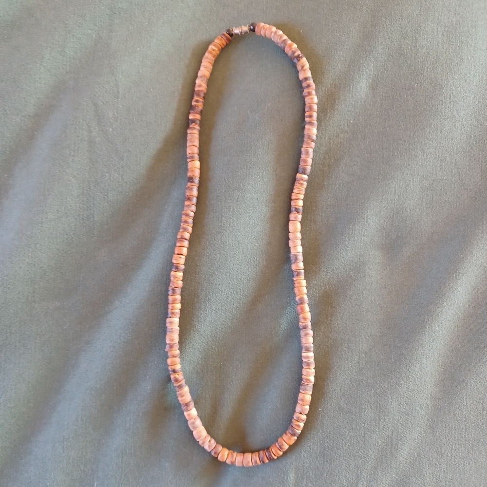 Brown Faux Wood Bead Necklace, 18 Inches Long